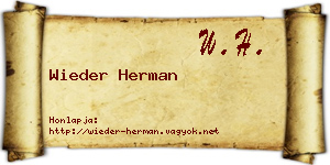 Wieder Herman névjegykártya